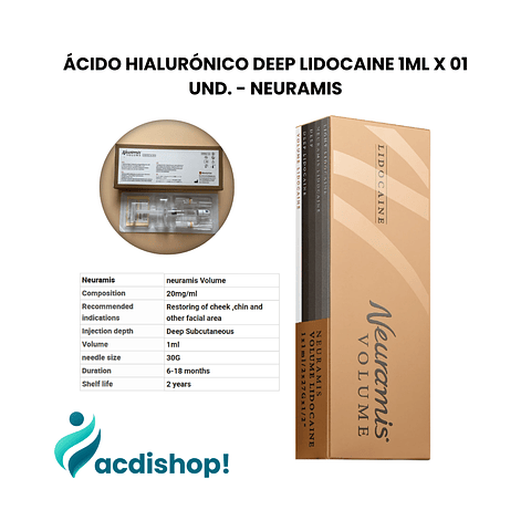 ÁCIDO HIALURÓNICO VOLUMEN LIDOCAINE 1ML X 01 UND. - NEURAMIS