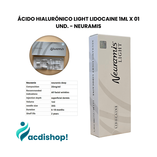 ÁCIDO HIALURÓNICO LIGHT LIDOCAINE 1ML X 01 UND. - NEURAMIS 1