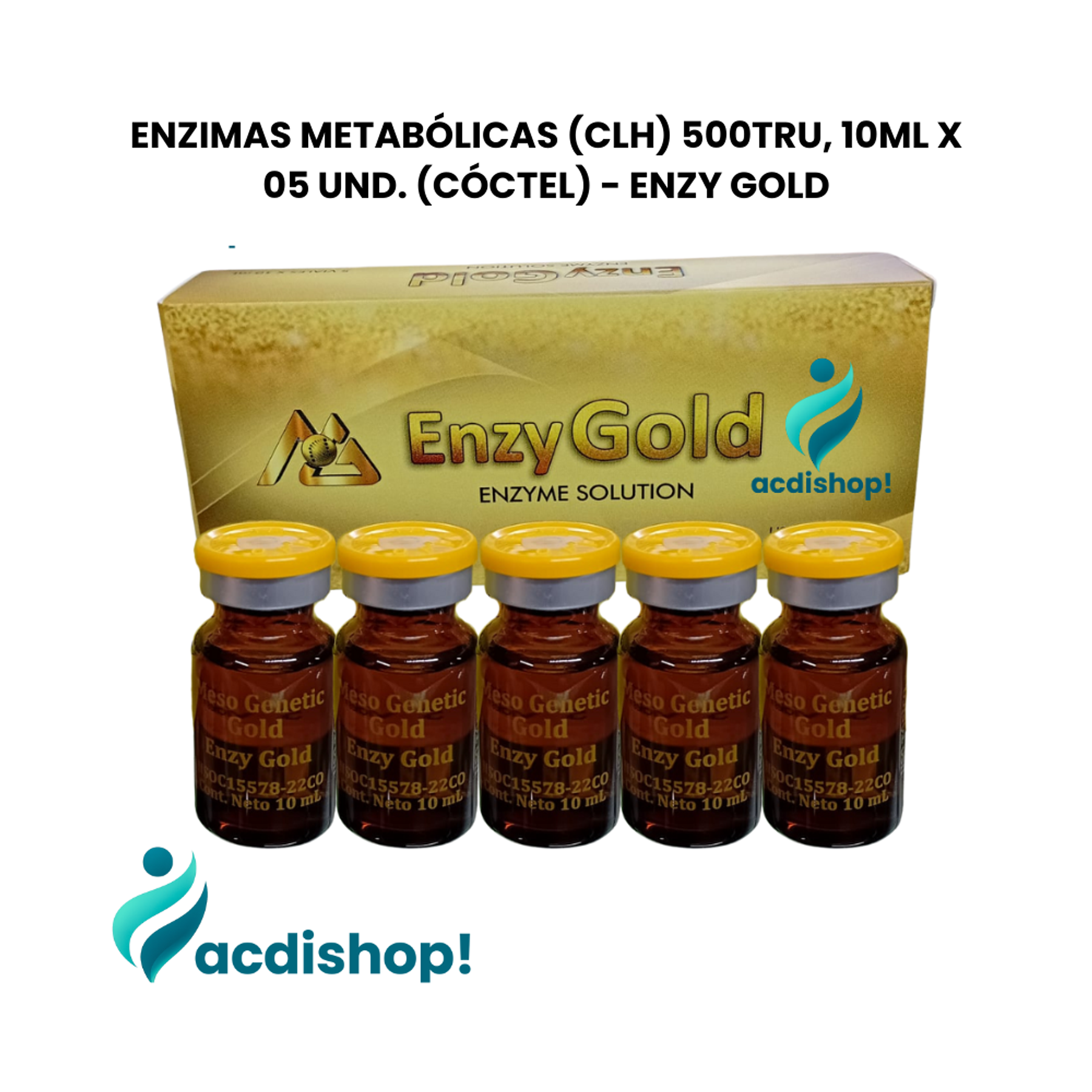 ENZIMAS METABÓLICAS (CLH) 500TRU, 10ML X 05 UND. (CÓCTEL) - ENZY GOLD 1