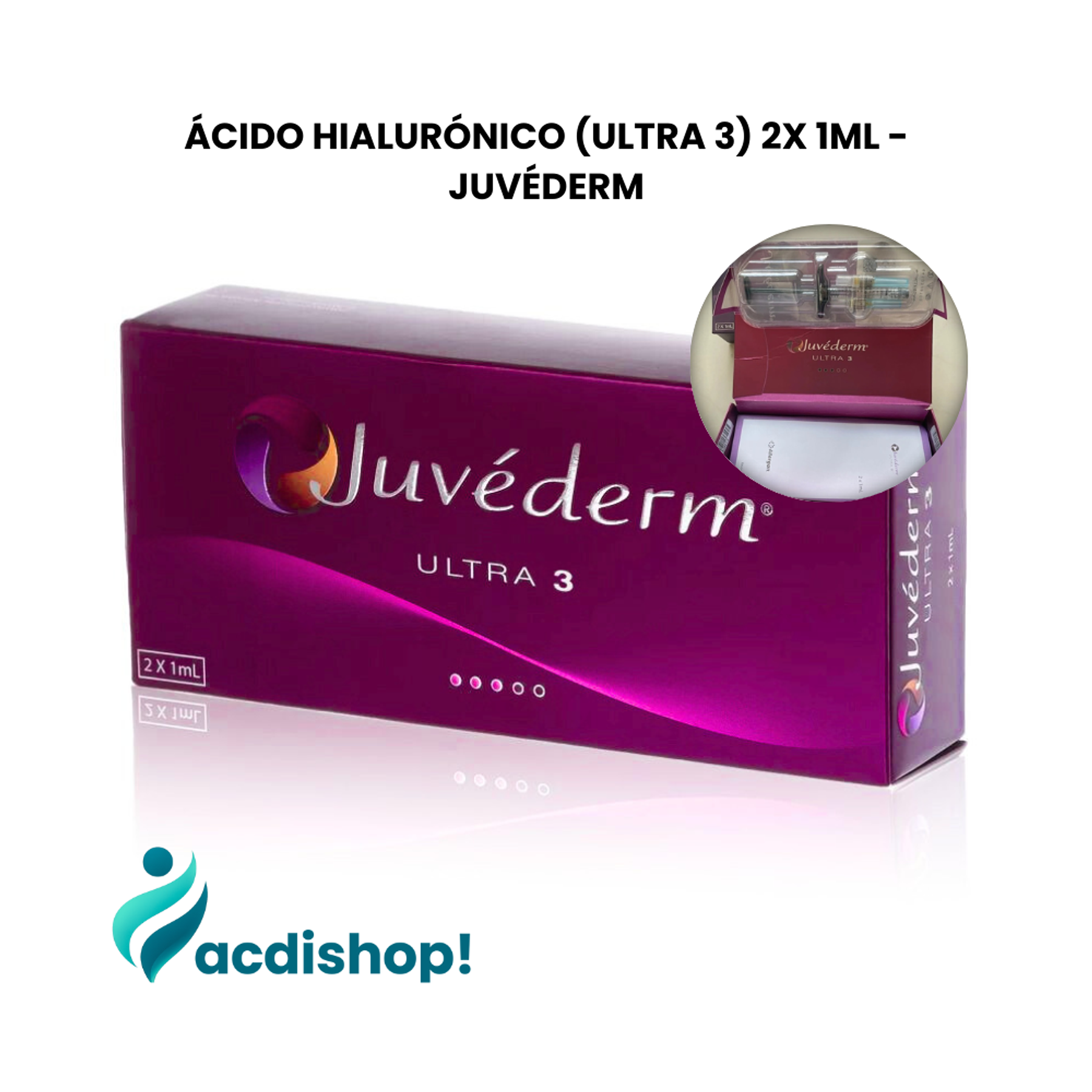 ÁCIDO HIALURÓNICO (ULTRA 3) 2X 1mL - JUVÉDERM 1