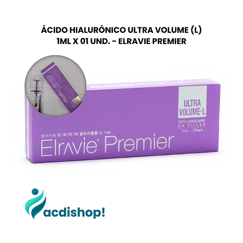 ÁCIDO HIALURÓNICO ULTRA VOLUME (L) 1ml X 01 UND. - ELRAVIE PREMIER