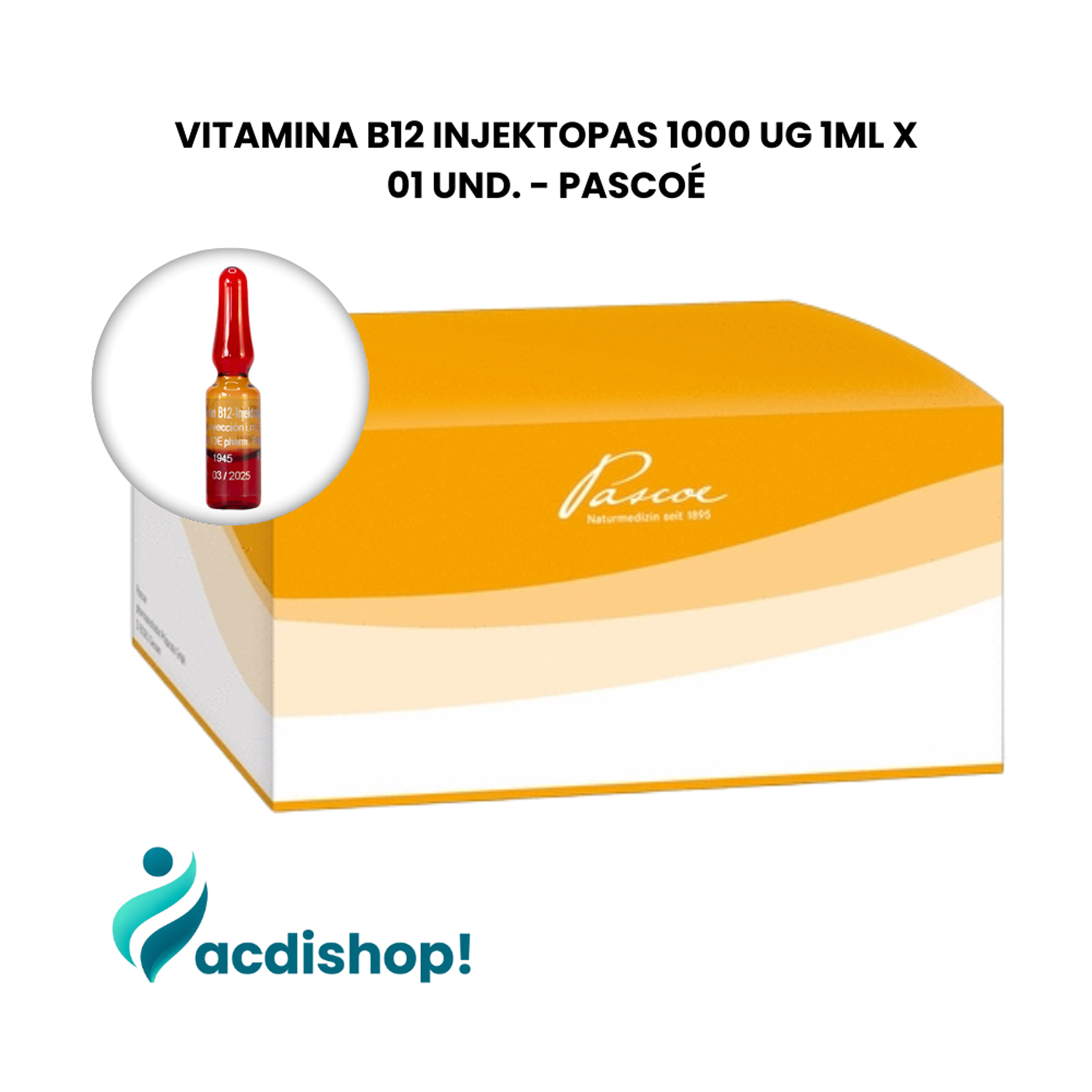 VITAMINA B12 INJEKTOPAS 1000 UG 1ML. X 01 AMP. - PASCOÉ 1