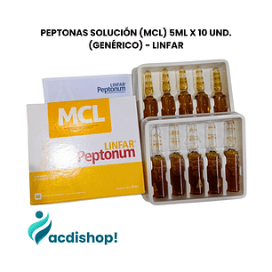 PEPTONAS SOLUCIÓN (MCL) 5ML X 10 UND. (GENÉRICO) - LINFAR