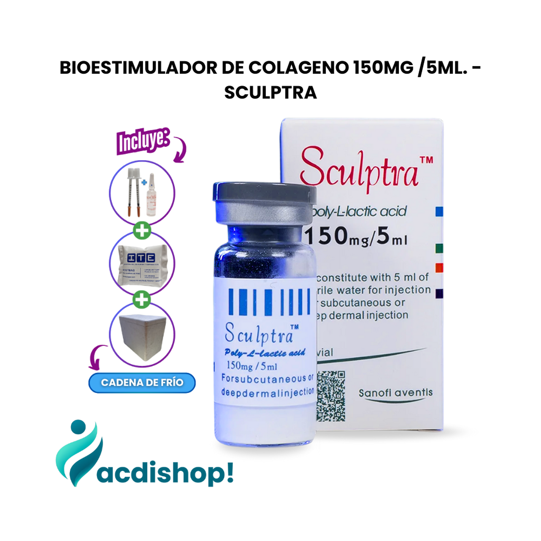 BIOESTIMULADOR DE COLAGENO 150mg /5mL. - SCULPTRA 1