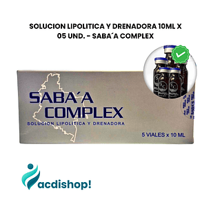 SOLUCION LIPOLITICA Y DRENADORA 10ML X 05 UND. - SABA´A COMPLEX