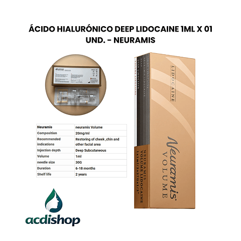 ÁCIDO HIALURÓNICO VOLUMEN LIDOCAINE 1ML X 01 UND. - NEURAMIS