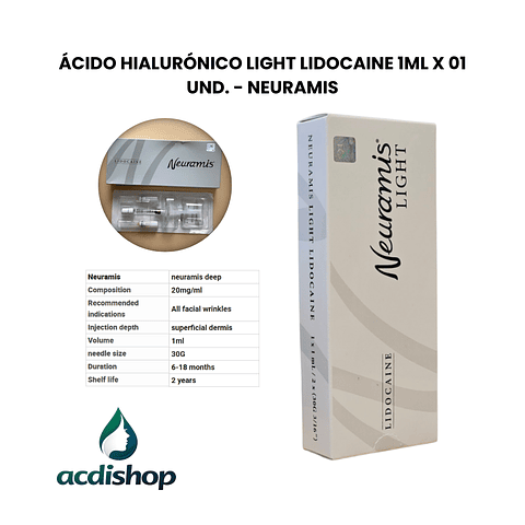 ÁCIDO HIALURÓNICO LIGHT LIDOCAINE 1ML X 01 UND. - NEURAMIS