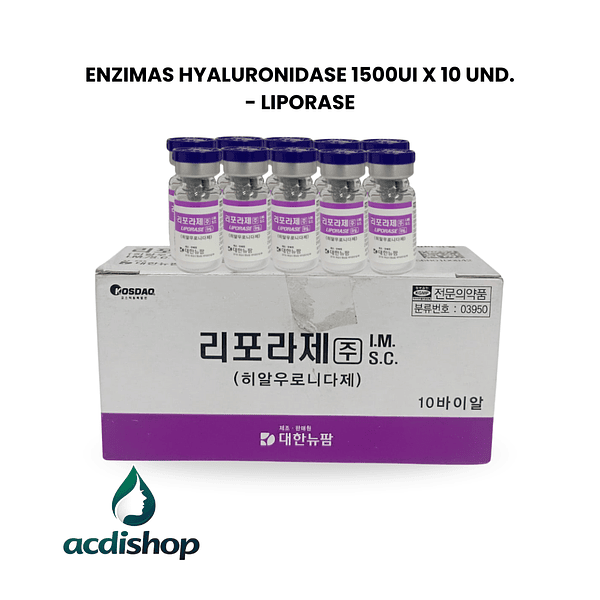 ENZIMAS HYALURONIDASE 1500UI X 10 UND. - LIPORASE 1