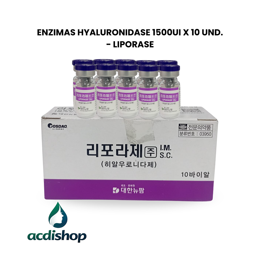 ENZIMAS HYALURONIDASE 1500UI X 10 UND. - LIPORASE 1