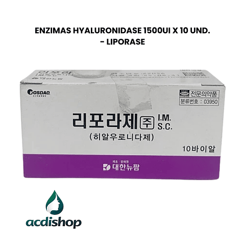 ENZIMAS HYALURONIDASE 1500UI X 10 UND. - LIPORASE