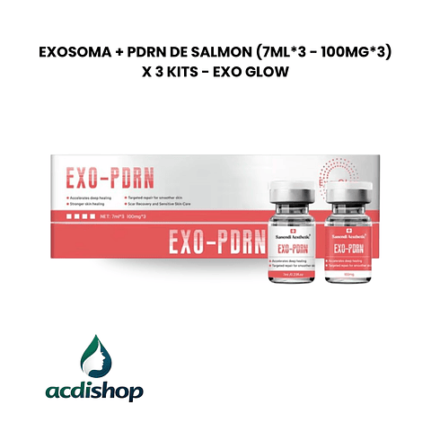 EXOSOMA + PDRN DE SALMON (7ML*3 - 100MG*3) X 3 KITS - EXO GLOW