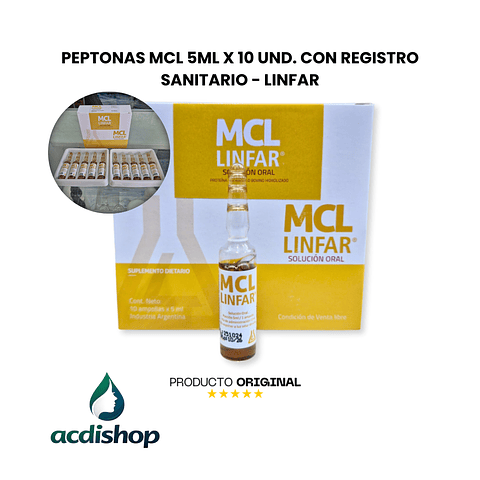 PEPTONAS SOLUCIÓN (MCL) 5ML X 10 UND. (REGISTRO SANITARIO) - LINFAR