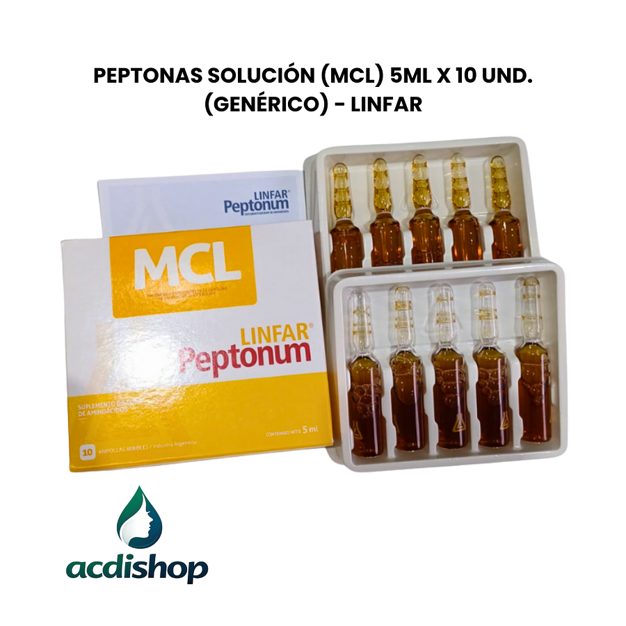 PEPTONAS SOLUCIÓN (MCL) 5ML X 10 UND. (GENÉRICO) - LINFAR 1
