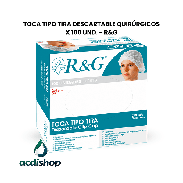 TOCAS TIPO TIRA DESCARTABLES QUIRÚRGICOS X 100 UND. - R&G 1