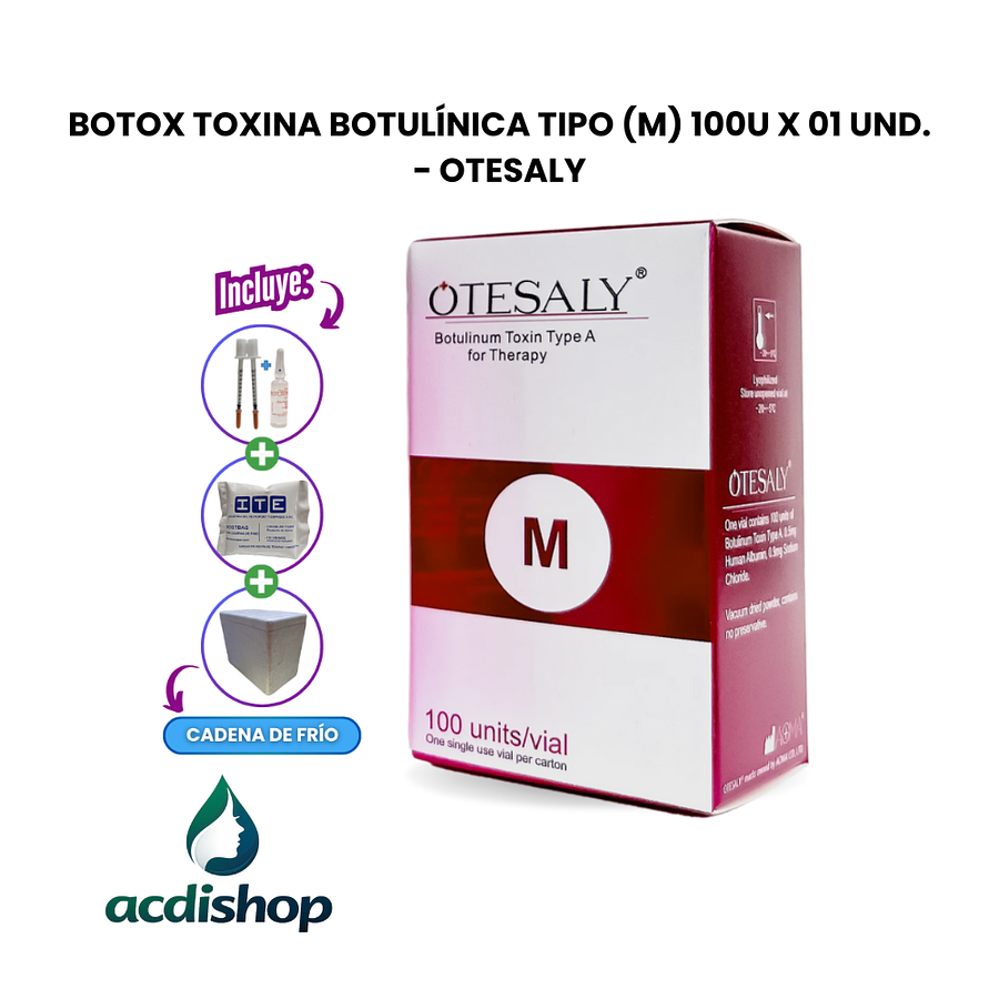 BOTOX TOXINA BOTULÍNICA TIPO (M) 100U X 01 UND. - OTESALY 1