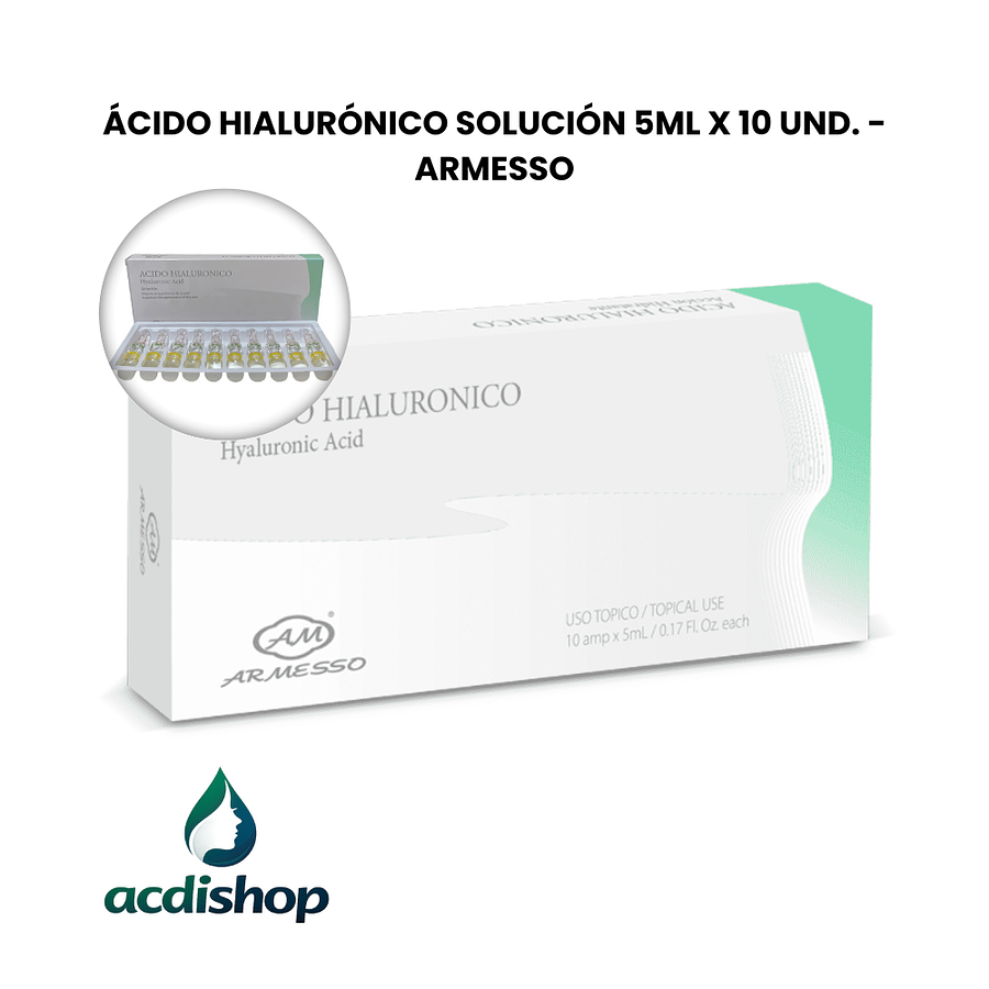 ÁCIDO HIALURÓNICO SOLUCIÓN 5ML X 10 UND. - ARMESSO 1