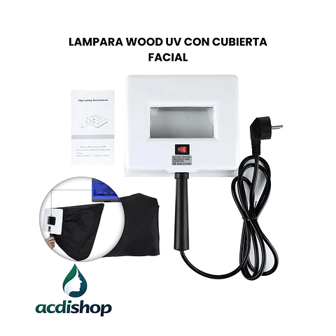 LAMPARA WOOD UV CON CUBIERTA FACIAL