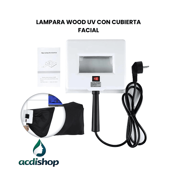 LAMPARA WOOD UV CON CUBIERTA FACIAL 1