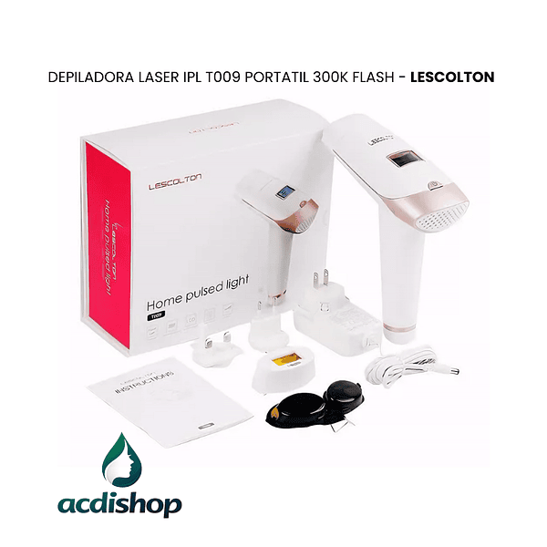 DEPILADORA LASER IPL T009 PORTATIL 300K FLASH - LESCOLTON 1