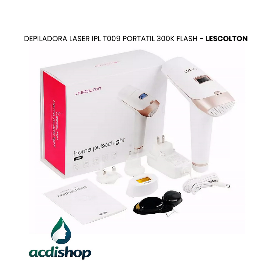 DEPILADORA LASER IPL T009 PORTATIL 300K FLASH - LESCOLTON 1