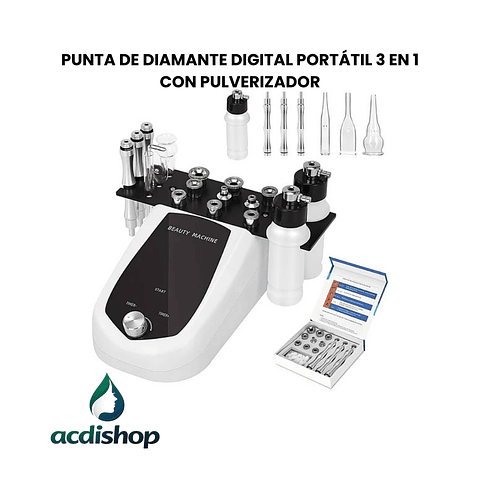 PUNTA DE DIAMANTE DIGITAL PORTÁTIL 3 EN 1 CON PULVERIZADOR