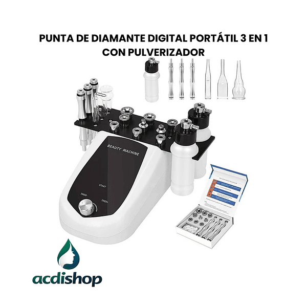 PUNTA DE DIAMANTE DIGITAL PORTÁTIL 3 EN 1 CON PULVERIZADOR 1