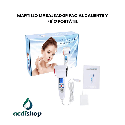 MARTILLO MASAJEADOR FACIAL CALIENTE Y FRÍO PORTÁTIL