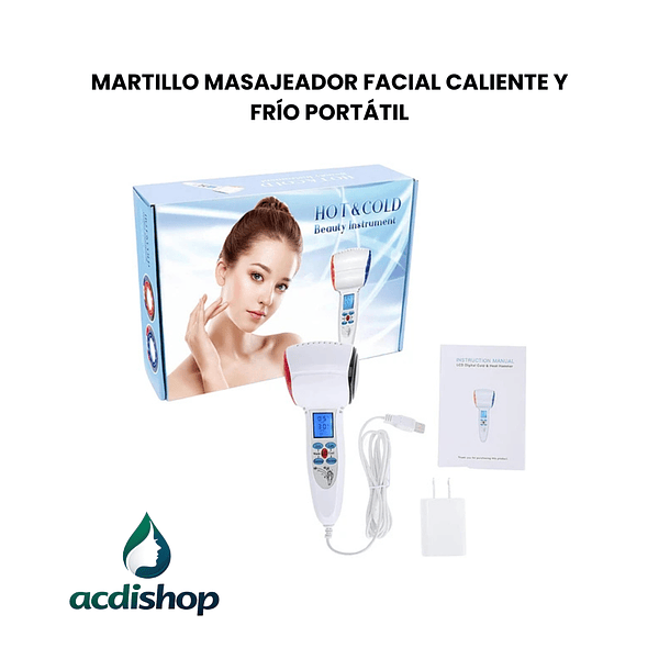 MARTILLO MASAJEADOR FACIAL CALIENTE Y FRÍO PORTÁTIL 1