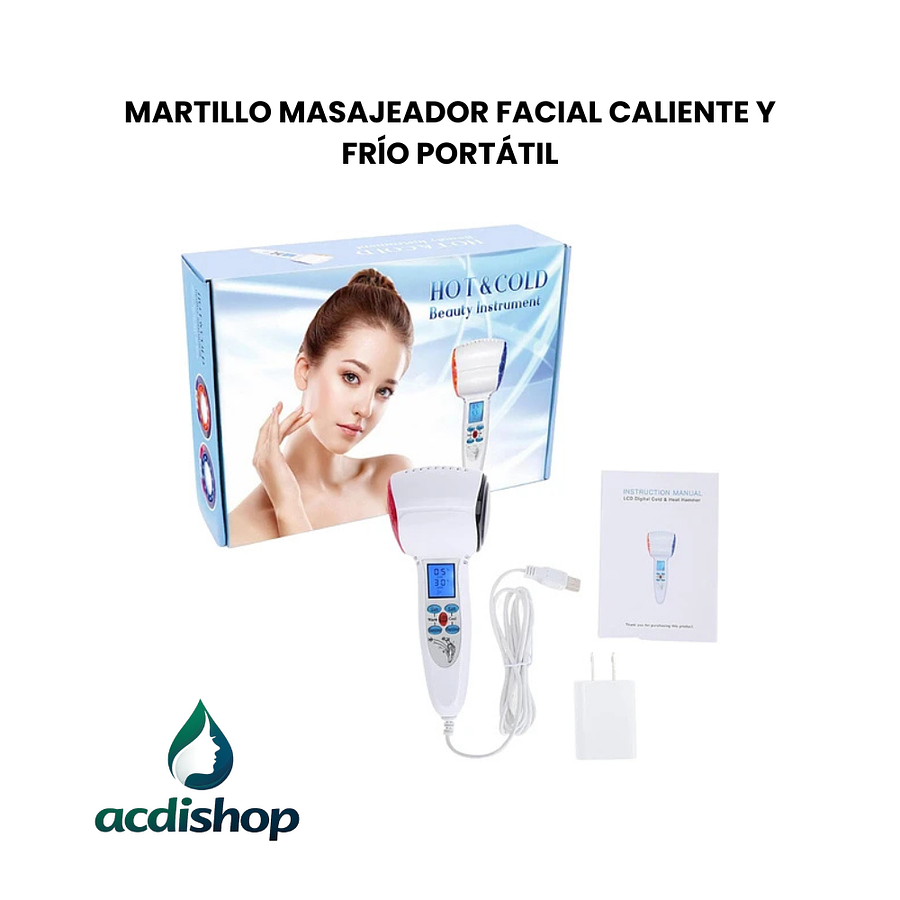 MARTILLO MASAJEADOR FACIAL CALIENTE Y FRÍO PORTÁTIL 1