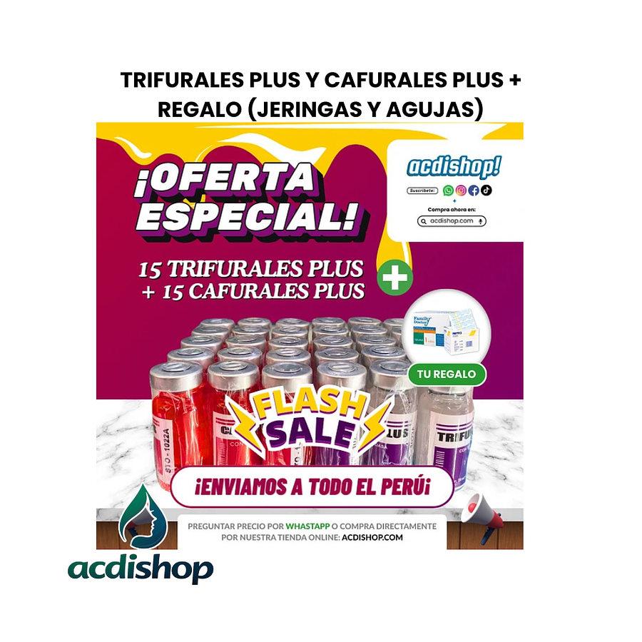 TRIFURALES PLUS Y CAFURALES PLUS + REGALO (JERINGAS Y AGUJAS) 1