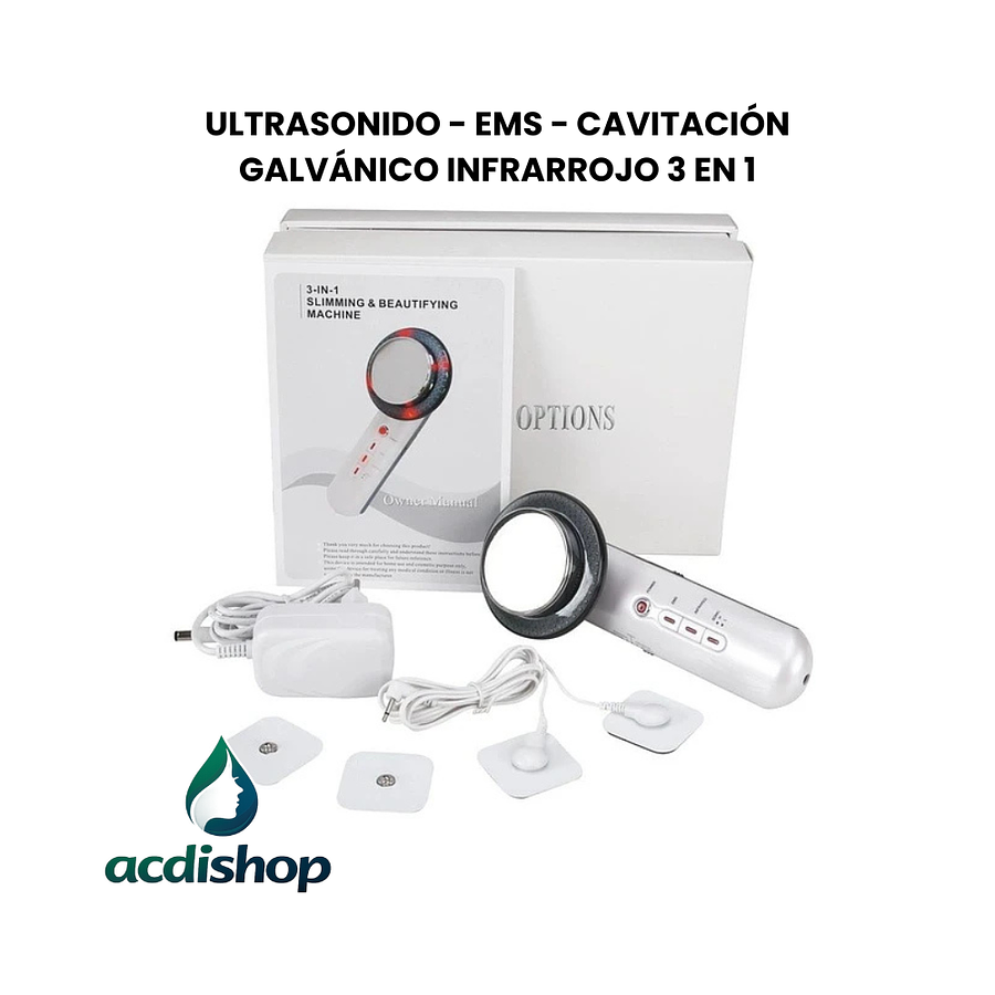 ULTRASONIDO - EMS - CAVITACIÓN GALVÁNICO INFRARROJO 3 EN 1 1
