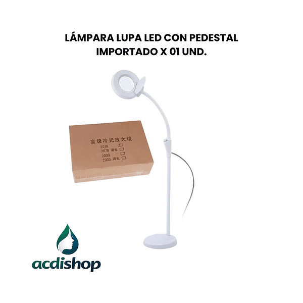 LÁMPARA LUPA LED CON PEDESTAL IMPORTADO X 01 UND. 1
