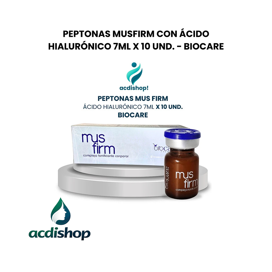 PEPTONAS MUSFIRM CON ÁCIDO HIALURÓNICO 7ML X 10 UND. - BIOCARE 1