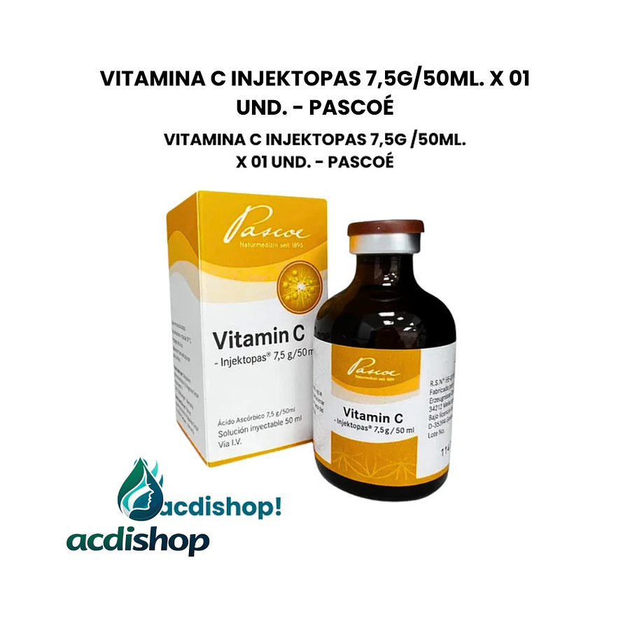 VITAMINA C INJEKTOPAS 7,5G/50mL. X 01 UND. - PASCOÉ 1