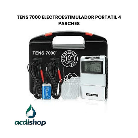 TENS 7000 ELECTROESTIMULADOR PORTATIL 4 PARCHES
