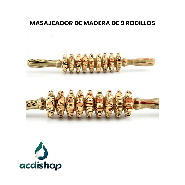 MASAJEADOR DE MADERA DE 9 RODILLOS 1
