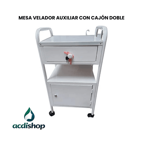 MESA VELADOR AUXILIAR CON CAJÓN DOBLE