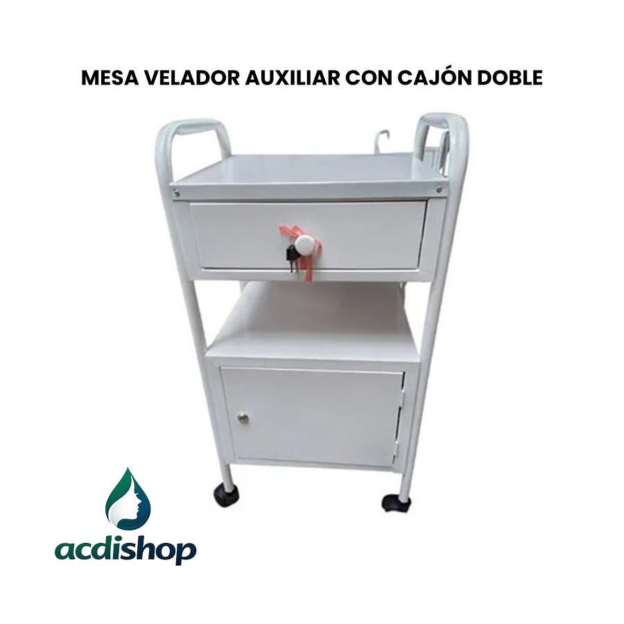 MESA VELADOR AUXILIAR CON CAJÓN DOBLE 1
