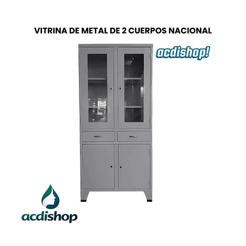 VITRINA DE METAL DE 2 CUERPOS NACIONAL