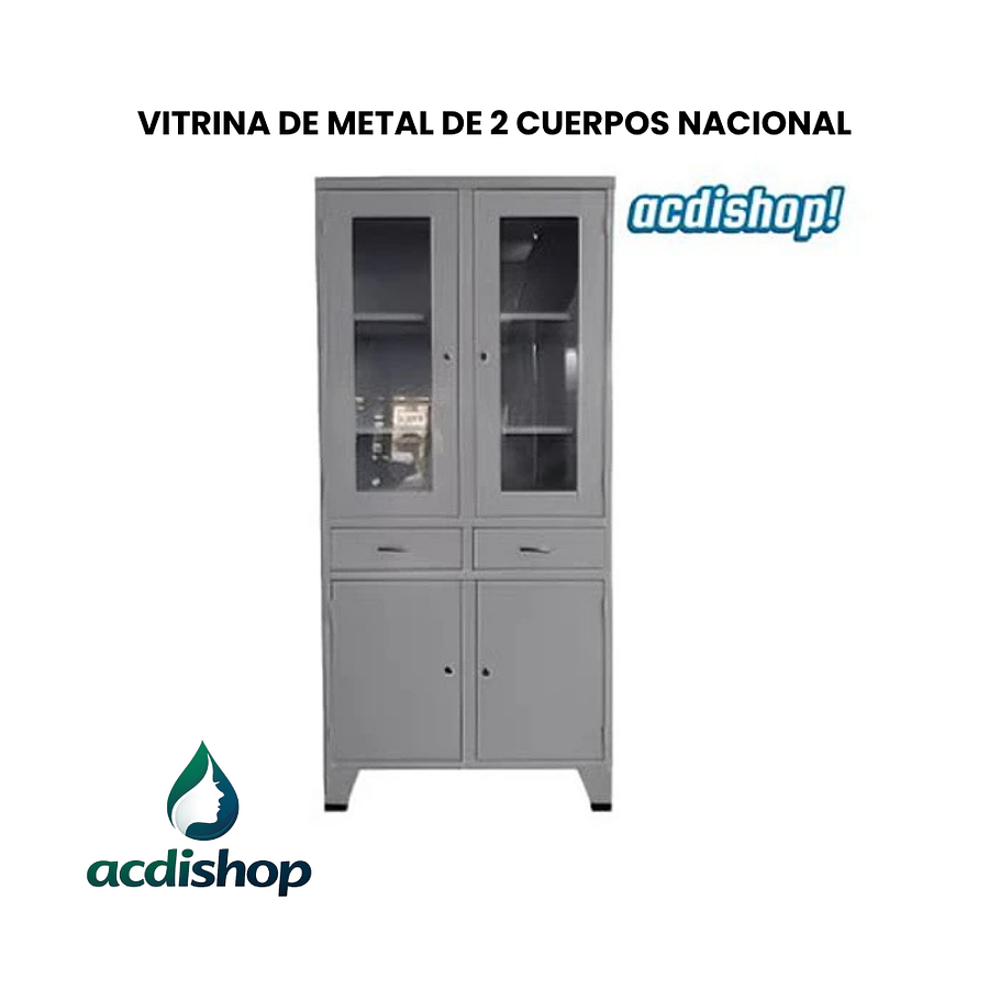 VITRINA DE METAL DE 2 CUERPOS NACIONAL 1