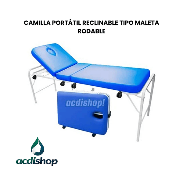 CAMILLA PORTÁTIL RECLINABLE TIPO MALETA RODABLE 1