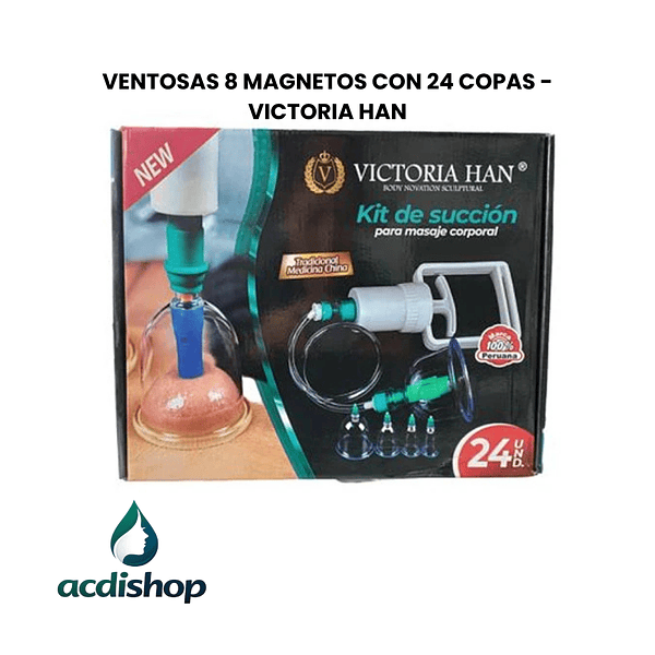 VENTOSAS 8 MAGNETOS CON 24 COPAS - VICTORIA HAN 1