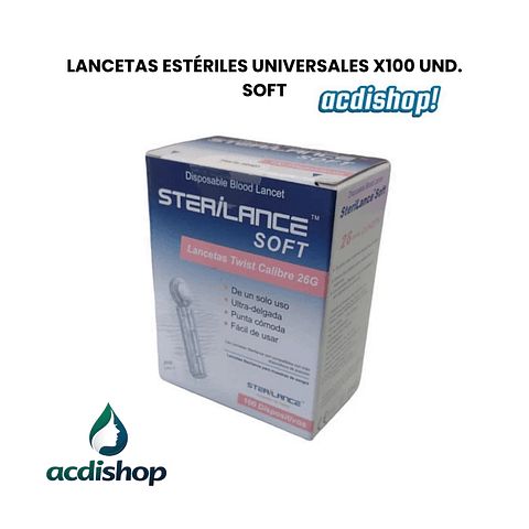 LANCETAS ESTÉRILES UNIVERSALES x100 UND. SOFT