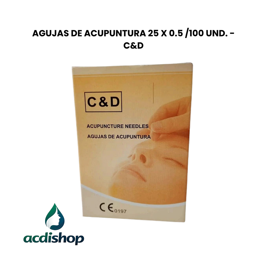 AGUJAS DE ACUPUNTURA 25 x 0.5 /100 UND. - C&D 1