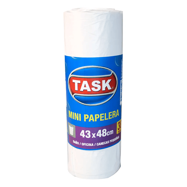 Bolsa Mini Papelera Blanca x 30 Unidades Task  
