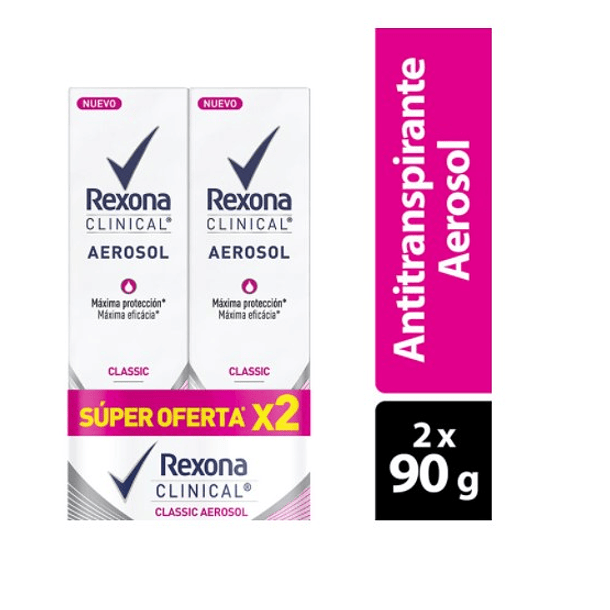 Desodorante Rexona Clinical Classic Women Aerosol x 2Un x 90g 