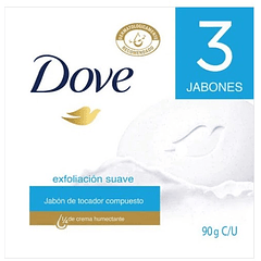 Jabón Dove Exfoliación  Suave x 3Un x 90g