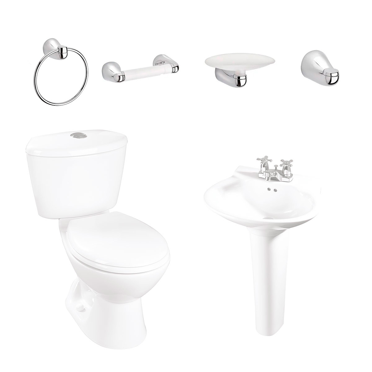 Combo Sanitario Avanti Litros con Pedestal Blanco