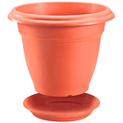 Matera Redonda 20 cm Con Plato Terracota 2