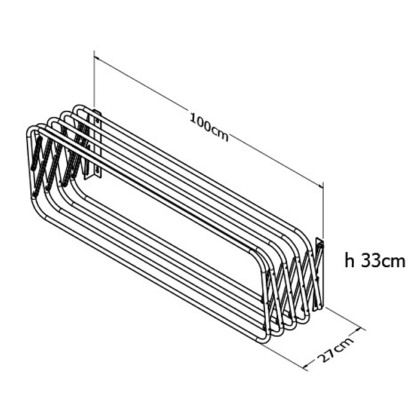 Tendedero en aluminio 11 tubos de 100 cm - Rejiplas - Tendederos